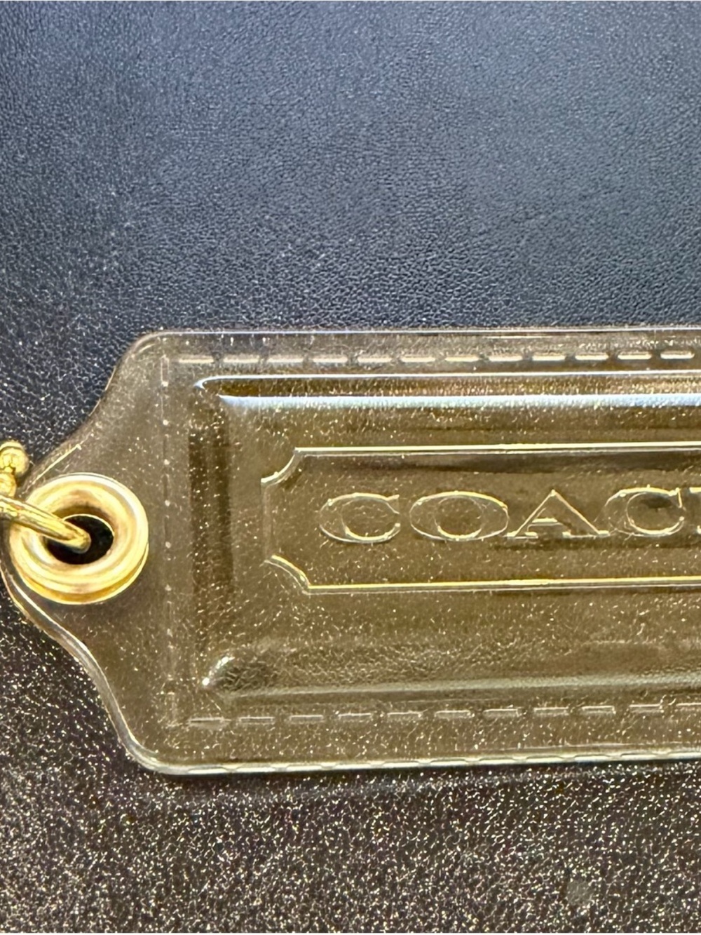 Coach Poppy XL Amber Gold tone HANG Tag keychain